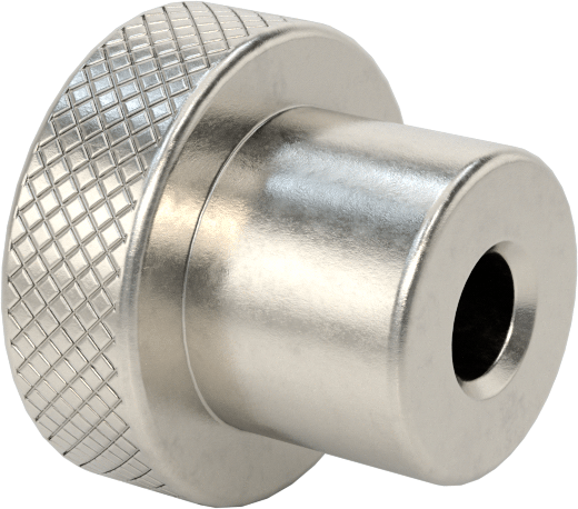 303 Paslanmaz Çelik Tırtıllı Düğme, 3/16“ Çapında Dişsiz Delik ve 3/4” Baş Çapı ile