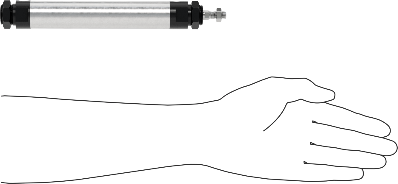 Yuvarlak Gövdeli Hidrolik Silindir, 20 mm Delik Çapı, 100 mm Strok Uzunluğu