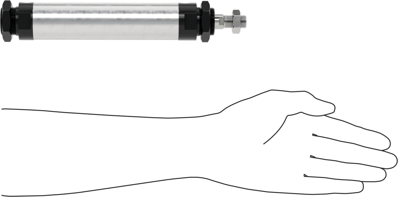 Yuvarlak Gövdeli Hidrolik Silindir, 32 mm Delik Çapı, 100 mm Strok Uzunluğu