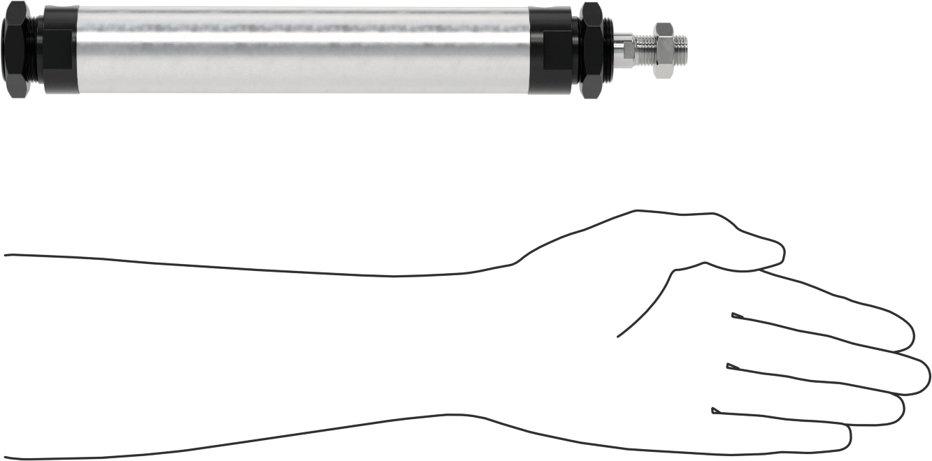 Yuvarlak Gövdeli Hidrolik Silindir, 32 mm Delik Çapı, 150 mm Strok Uzunluğu