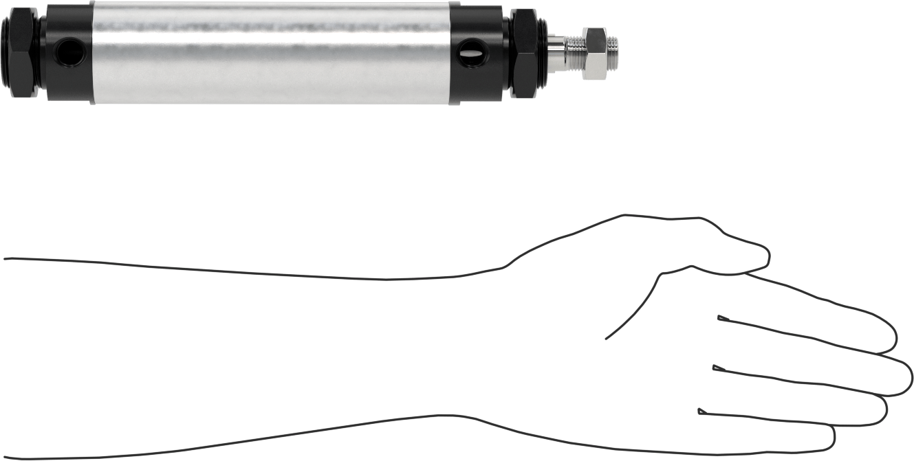 Yuvarlak Gövdeli Hidrolik Silindir, 40 mm Delik Çapı, 100 mm Strok Uzunluğu