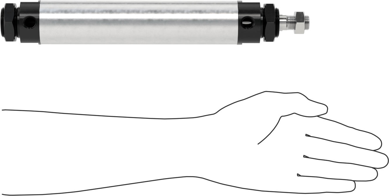 Yuvarlak Gövdeli Hidrolik Silindir, 40 mm Delik Çapı, 150 mm Strok Uzunluğu