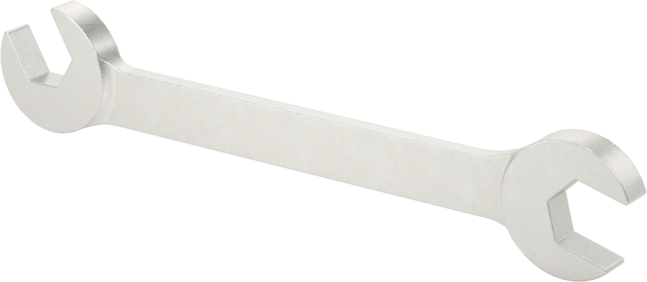 60 Derece Açılı Açık Uçlu Anahtar, Krom Kaplamalı, 11 mm x 11 mm Boyut, 5 inç Uzunluk