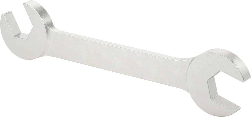 60 Derece Açılı Açık Uçlu Anahtar, Krom Kaplamalı, 17 mm x 17 mm Boyut, 6-1/2" Uzunluk