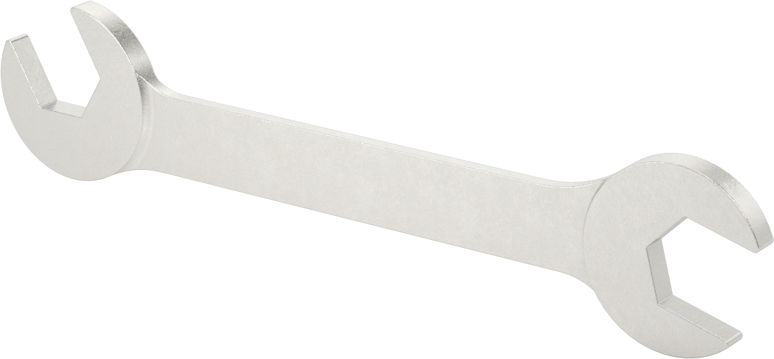 60 Derece Açılı Açık Uçlu Anahtar, Mat Krom Kaplaması, 24 mm x 24 mm Boyut, 9" Toplam Uzunluk