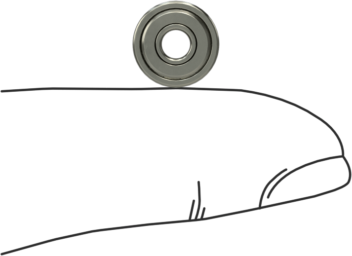 Çelik Bilyalı Rulman, Ekranlı, Anma Numarası R2-2Z, 1/8" Mil Çapı için