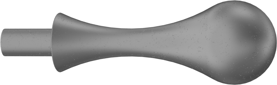 İtmeli kol, Dönen Tutamak ile, 3/4“ Uzunluk 3/8” Çaplı Saplama, 3" Uzunluk