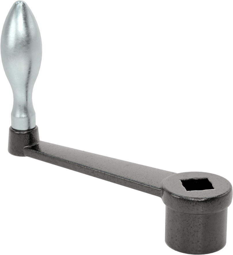 Krank Kolu, 1/2" Kare Dişsiz Delik İçinden Montaj, 3-5/16" Tutamak Uzunluğu