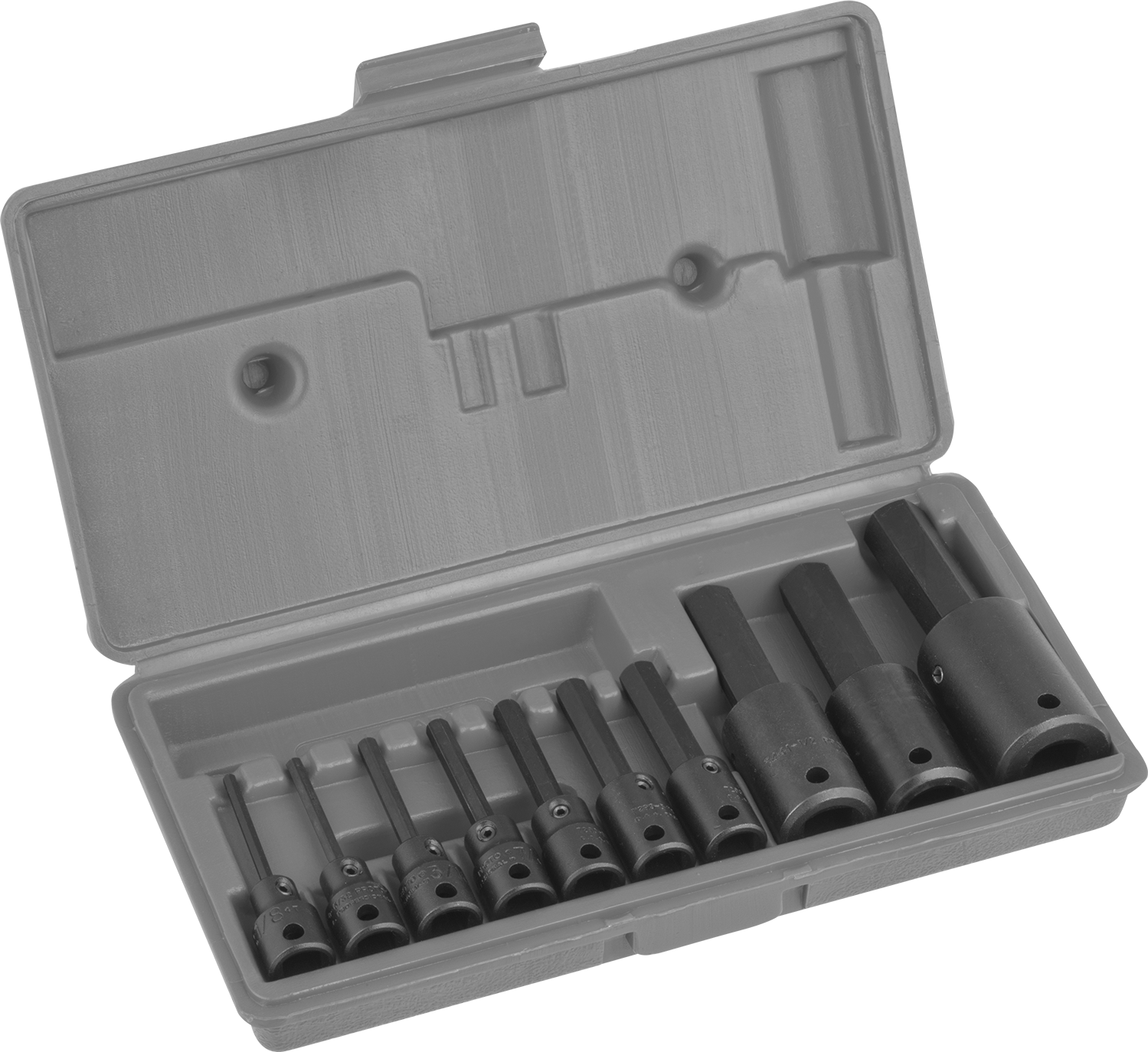 Darbe Altıgen Uçlu Soket, 10 Parça İnç Seti, 3/8“ ve 1/2” Kare Tırnak