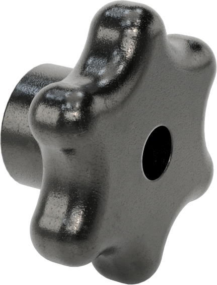 Demir Topuz, Altı adet Kol Tutacağı, 3/8" Dişsiz Delik, 1" Derinlik