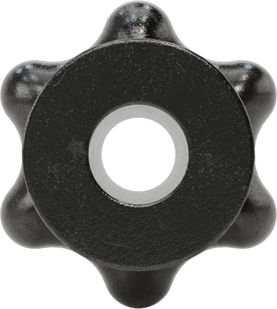 Demir Topuz, Altı adet Kol Tutacağı, 3/8" Dişsiz Delik, 1-1/2" Genişlik Başlık