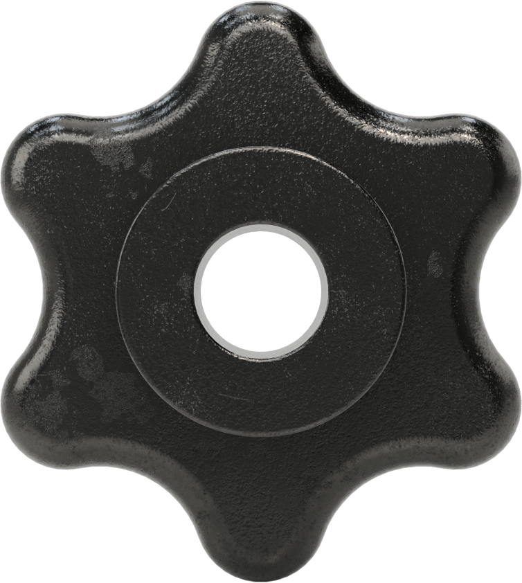 Demir Topuz, Altı adet Kol Tutacağı, 3/4" Dişsiz Delik, 1-1/2" Derinlik