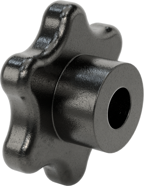 Demir Topuz, Altı adet Kol Tutacağı, 3/4" Dişsiz Delik, 1-1/2" Derinlik