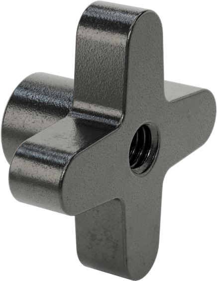 Demir Topuz, Dört adet kol tutacağı, 3/8“-16 Diş x 1” Derinlikte Delik