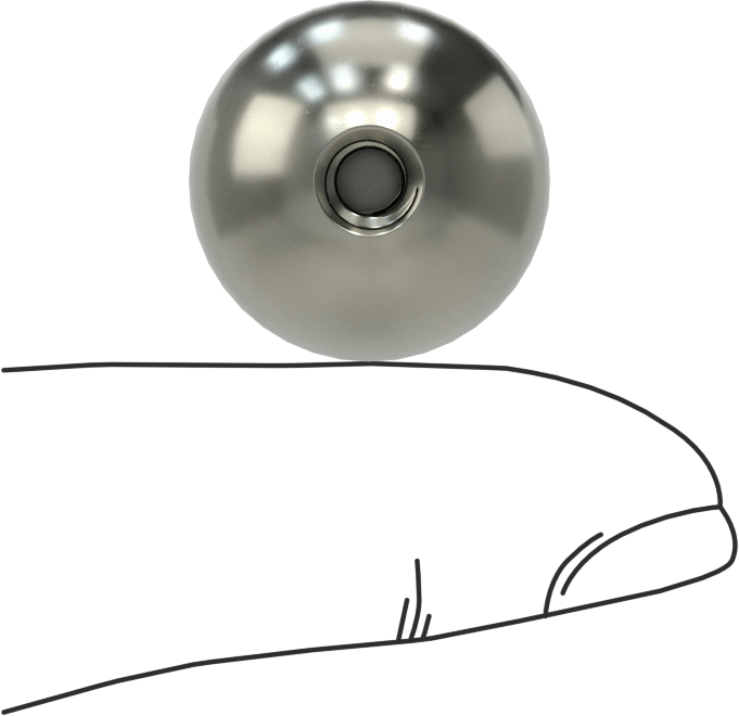 Çelik Top Düğme, 10-24 Dişli Delik ile, 3/8" Derinlik