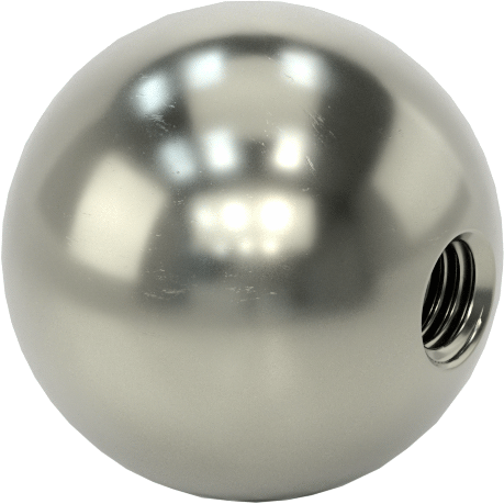 Çelik Top Düğme, 1/4"-28 Dişli Delik ile, 1/2" Derinlik