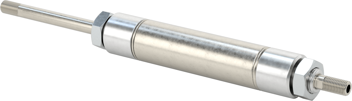 Çift Uçlu Yuvarlak Gövde Hava Silindiri, Delik, 1-1/4" Delik Boyutu, 3" Strok Uzunluğu