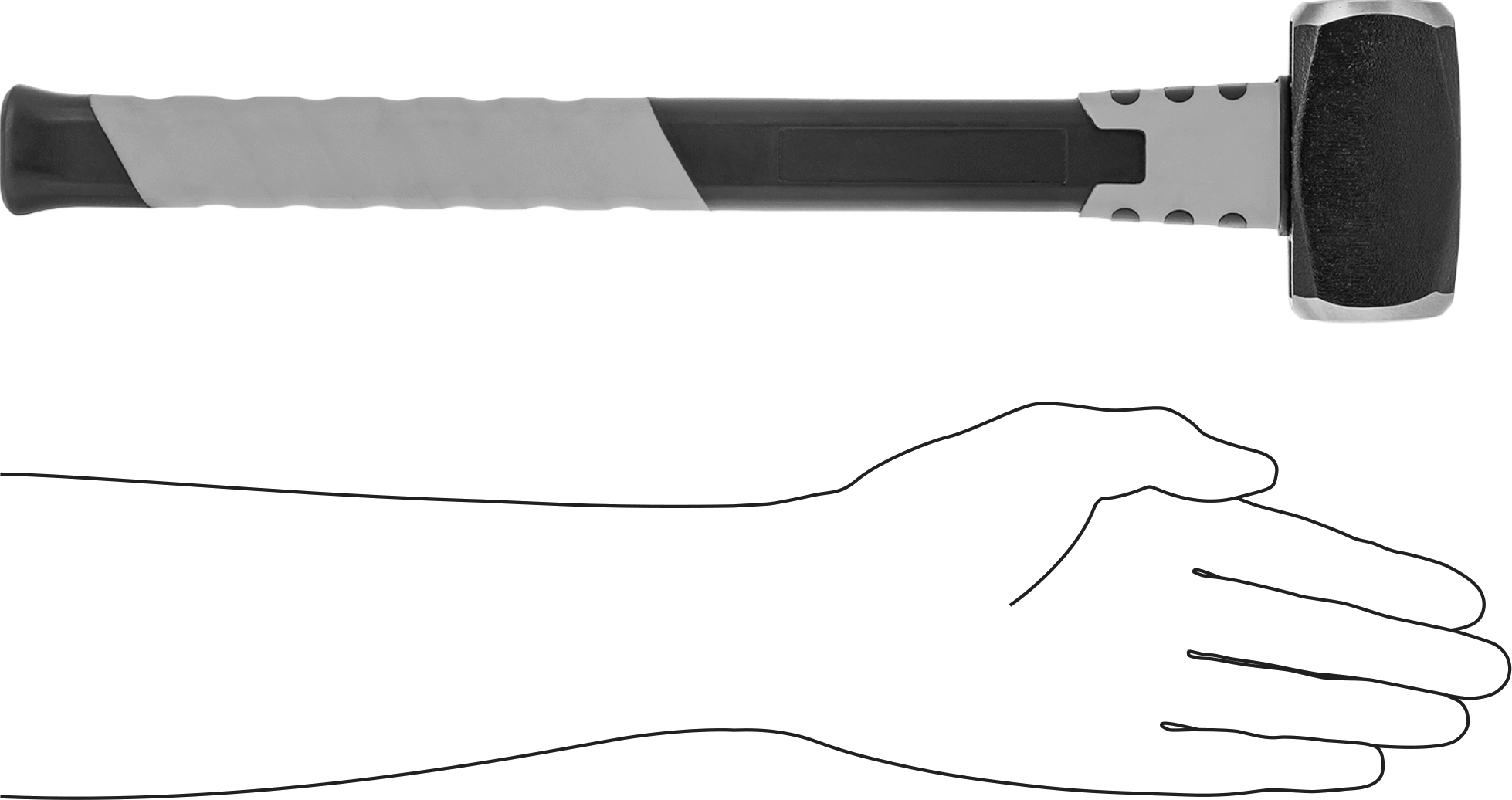 Çelik Yüzlü Balyoz, Polipropilen Sap, Fiberglas Çekirdek, 1-5/8" Çaplı Yüz
