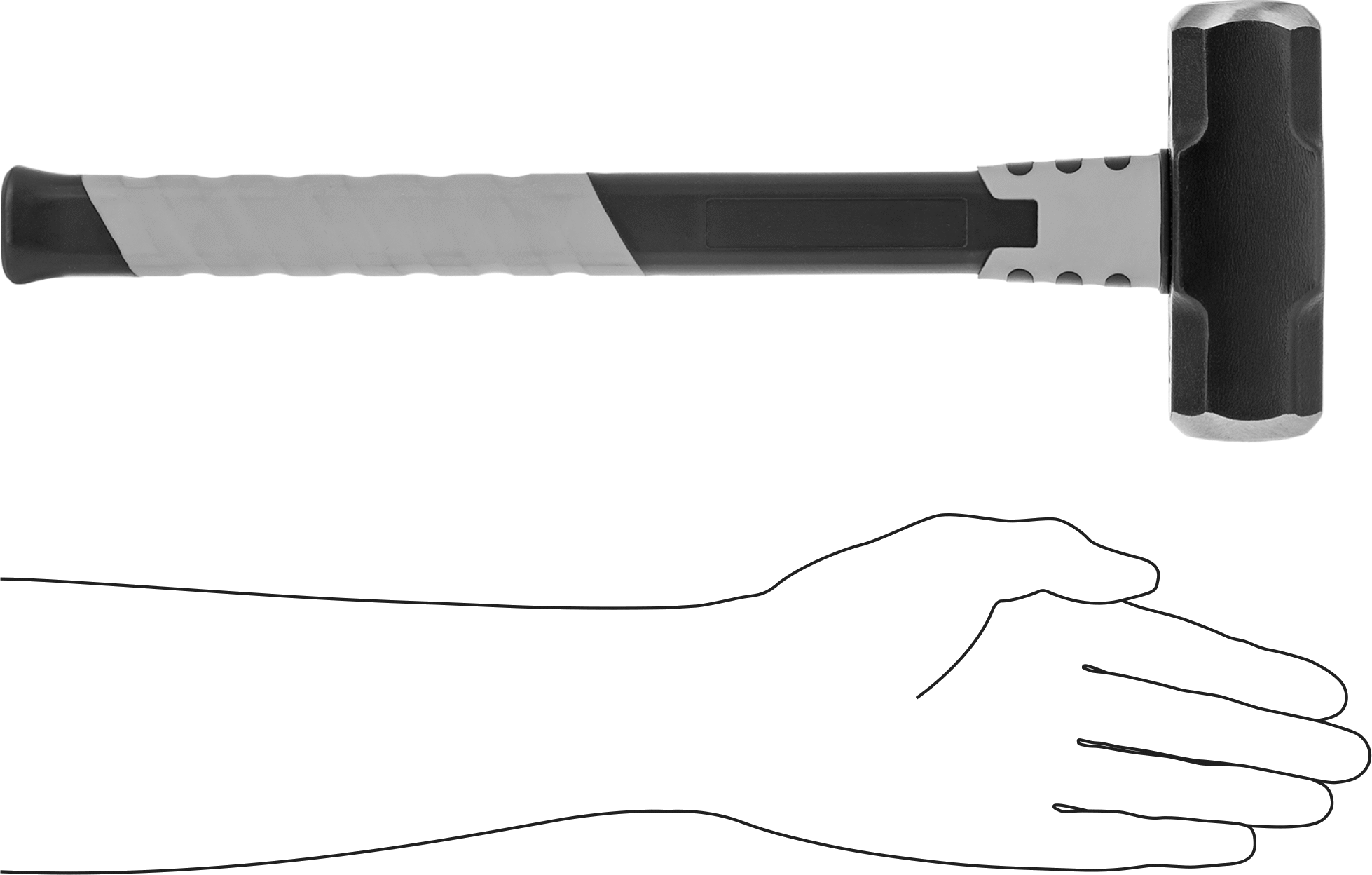 Çelik Yüzlü Balyoz, Polipropilen Sap, Fiberglas Çekirdek, 4 lbs. 1-3/4" Çaplı Yüzey