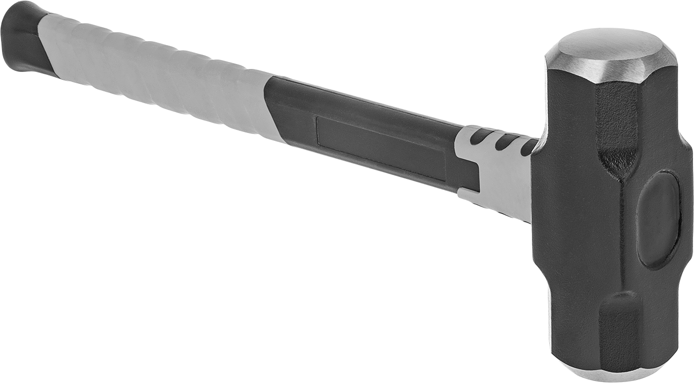 Çelik Yüzlü Balyoz, Polipropilen Sap, 6 lbs., 2-1/8" Yüz Çapı, 16" Toplam Uzunluk