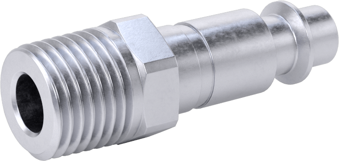 Hava için Nikel Kaplı Endüstriyel Hızlı Bağlantı Kesme Hortum Bağlantısı, 1/4 Boyut, Plug, 1/4 NPTF Erkek Uç