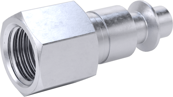 Hava için Nikel Kaplı Endüstriyel Hızlı Bağlantı Kesme Hortum Bağlantısı, 1/4 Boyut, Plug, 1/4 NPTF Dişi Uç