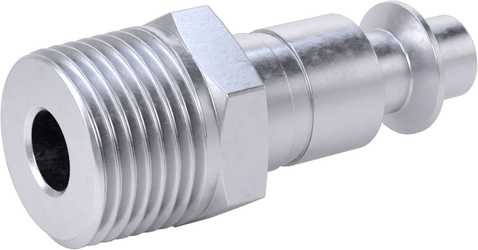 Hava için Nikel Kaplı Endüstriyel Hızlı Bağlantı Kesme Hortum Bağlantısı, 1/4 Boyut, Plug, 3/8 NPTF Erkek Uç ile