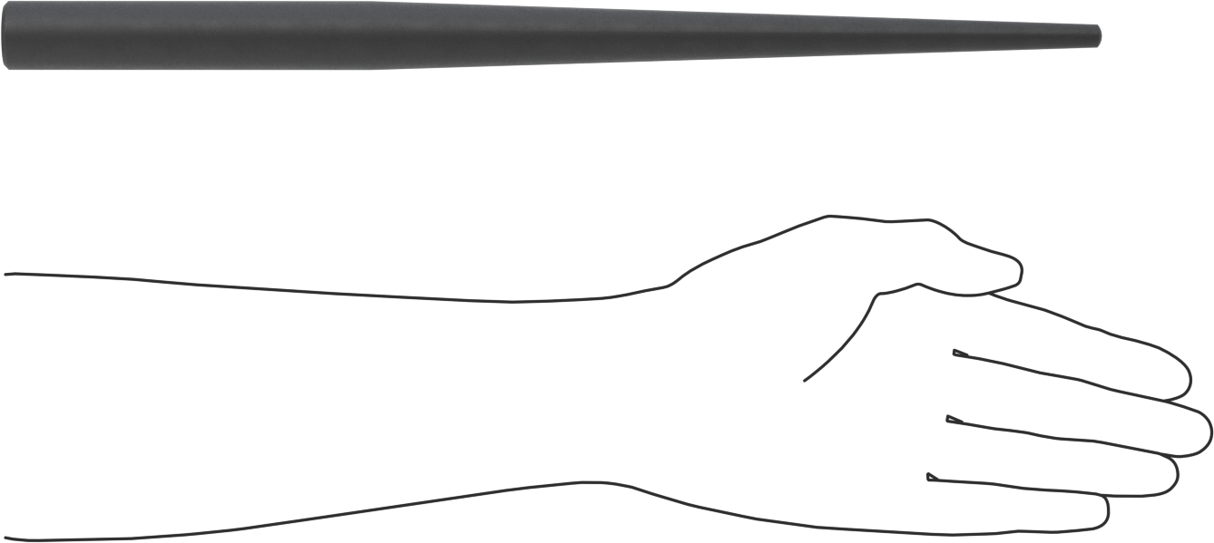 Hizalama Pimi, 5/16" Uç Çapı, 10 inç konik uzunluk, 15/16 inç Çap, 15" Toplam Uzunluk