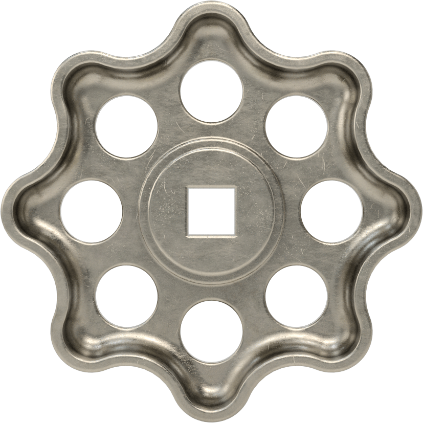 Çinko Kare Delikli Topuz, 2-1/2" Başlık Çapı, 9/32“ Genişlik x 3/8” Derinlikte Delik