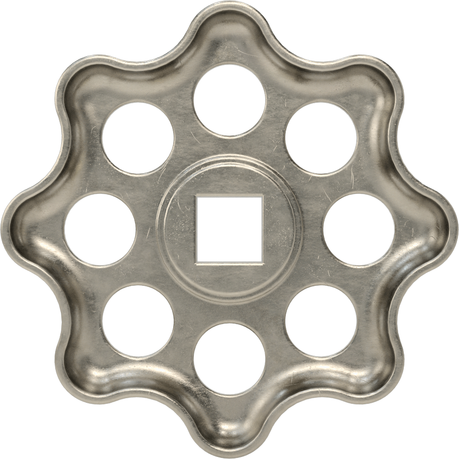 Çinko Kare Delikli Topuz, 3-1/2" Başlık Çapı, 1/2“ Genişlik x 7/16” Derinlik