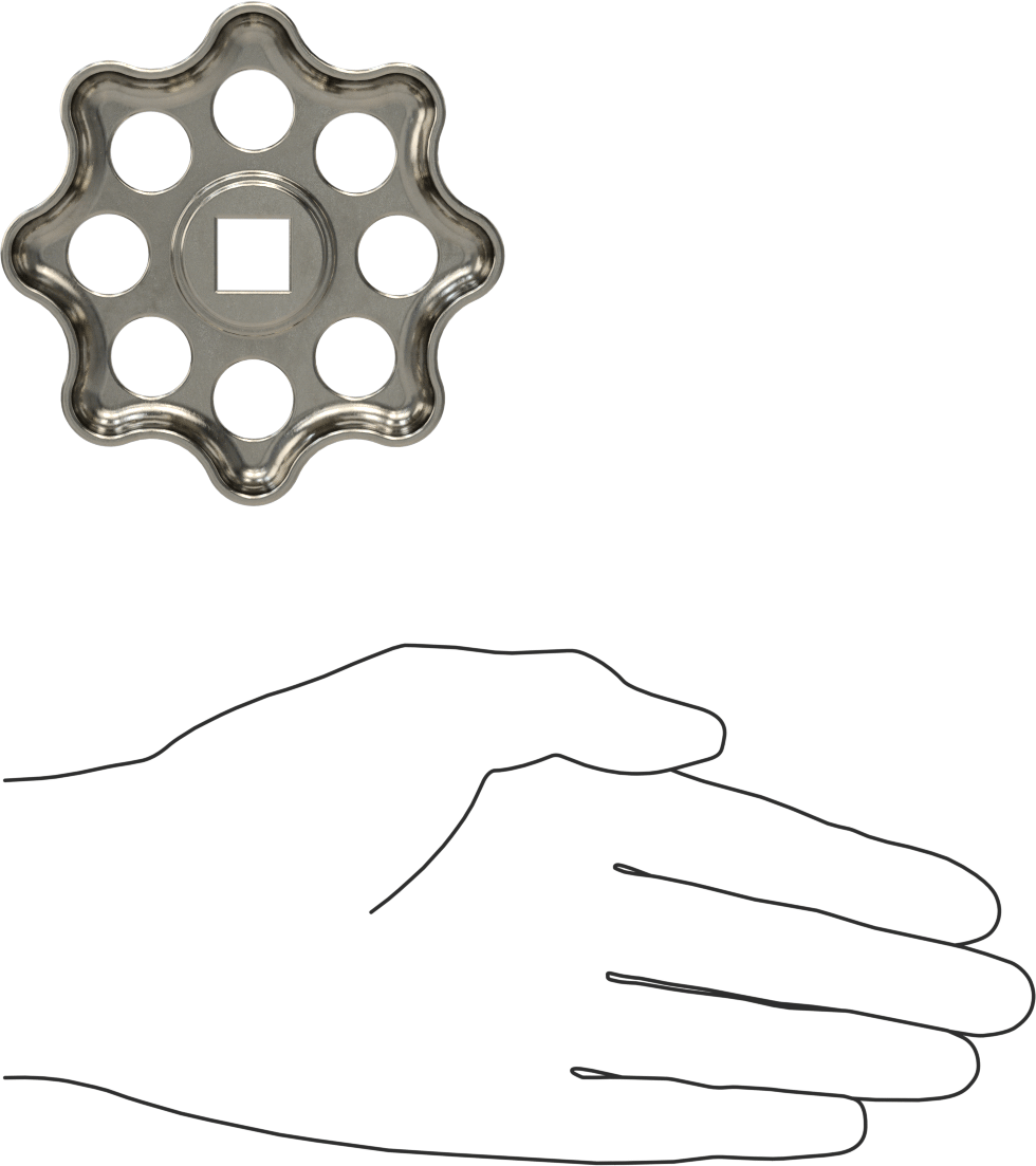 Çinko Kare Delikli Topuz, 3-1/2" Başlık Çapı, 1/2“ Genişlik x 7/16” Derinlik