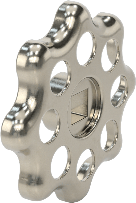 Çinko Kare Delikli Topuz, 3-1/2" Başlık Çapı, 1/2“ Genişlik x 7/16” Derinlik