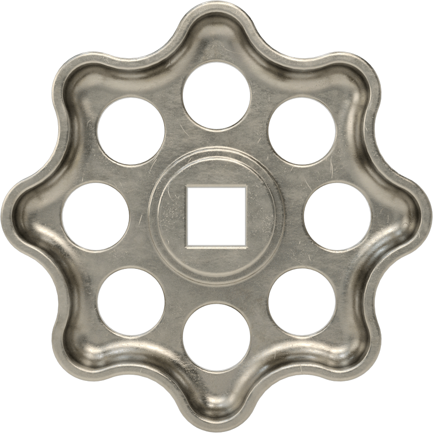 Çinko Kare Delikli Topuz, 2-3/4" Baş Çapı, 3/8“ Genişlik x 3/8” Derinlikte Delik