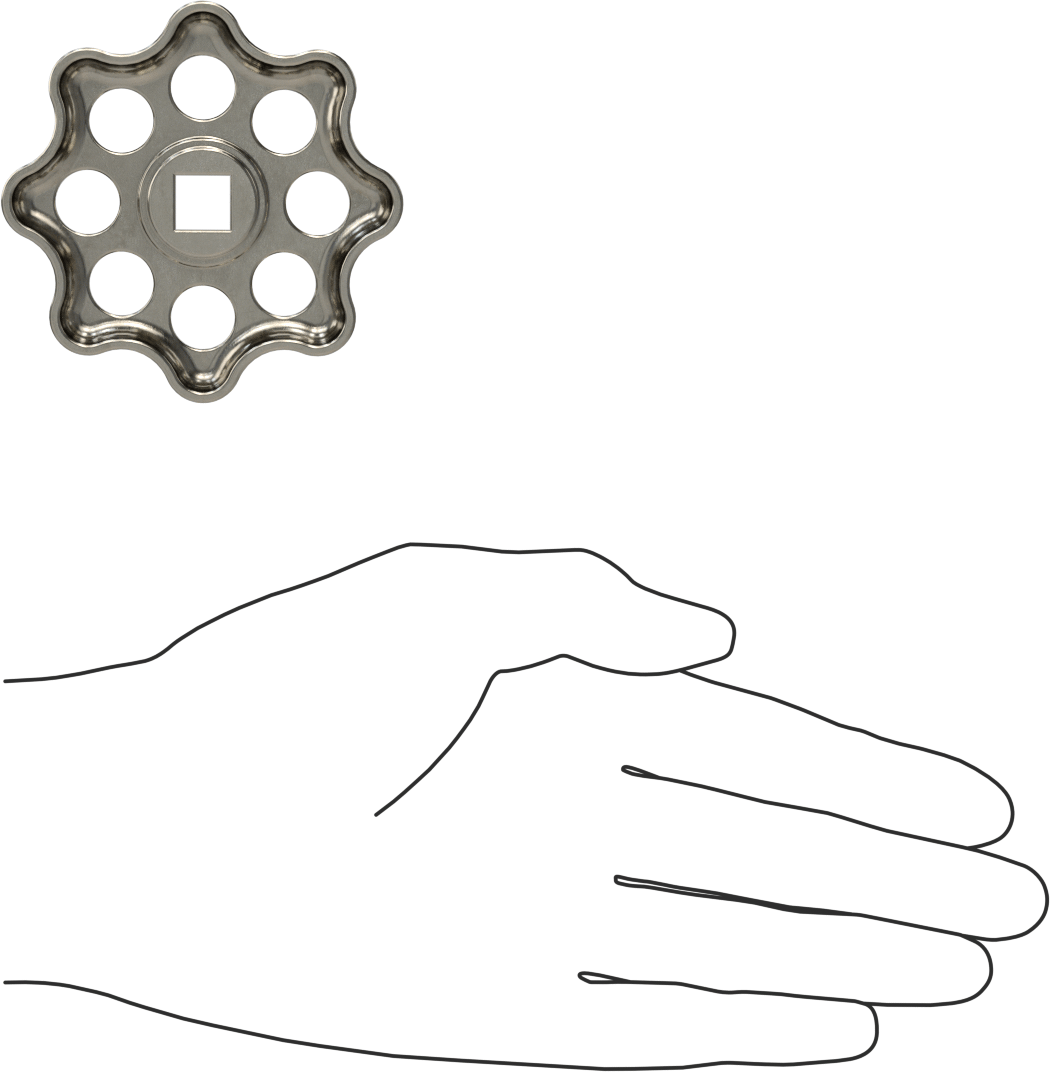 Çinko Kare Delikli Topuz, 2-3/4" Baş Çapı, 3/8“ Genişlik x 3/8” Derinlikte Delik