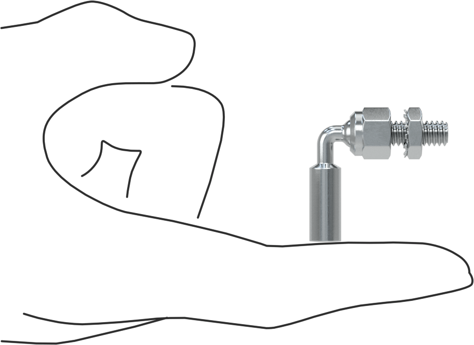 Rulmanlı Bağlantı, Bent-Swivel, 1/4"-28 Diş