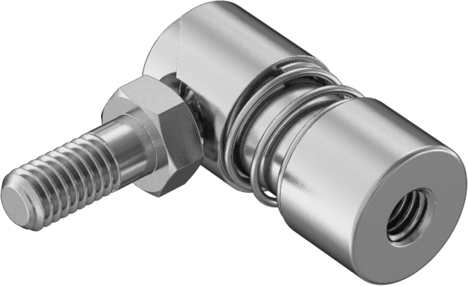 Rulmanlı Bağlantı, Hızlı Kurulum, Dış Yay, M6 x 1 mm Diş