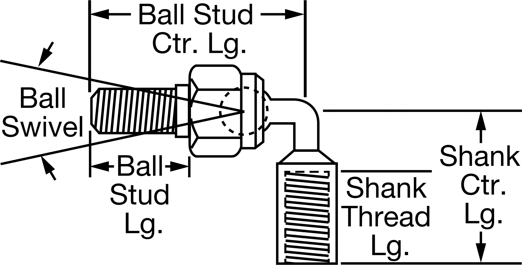 Rulmanlı Bağlantı, Bent-Swivel, 1/4"-20 Diş