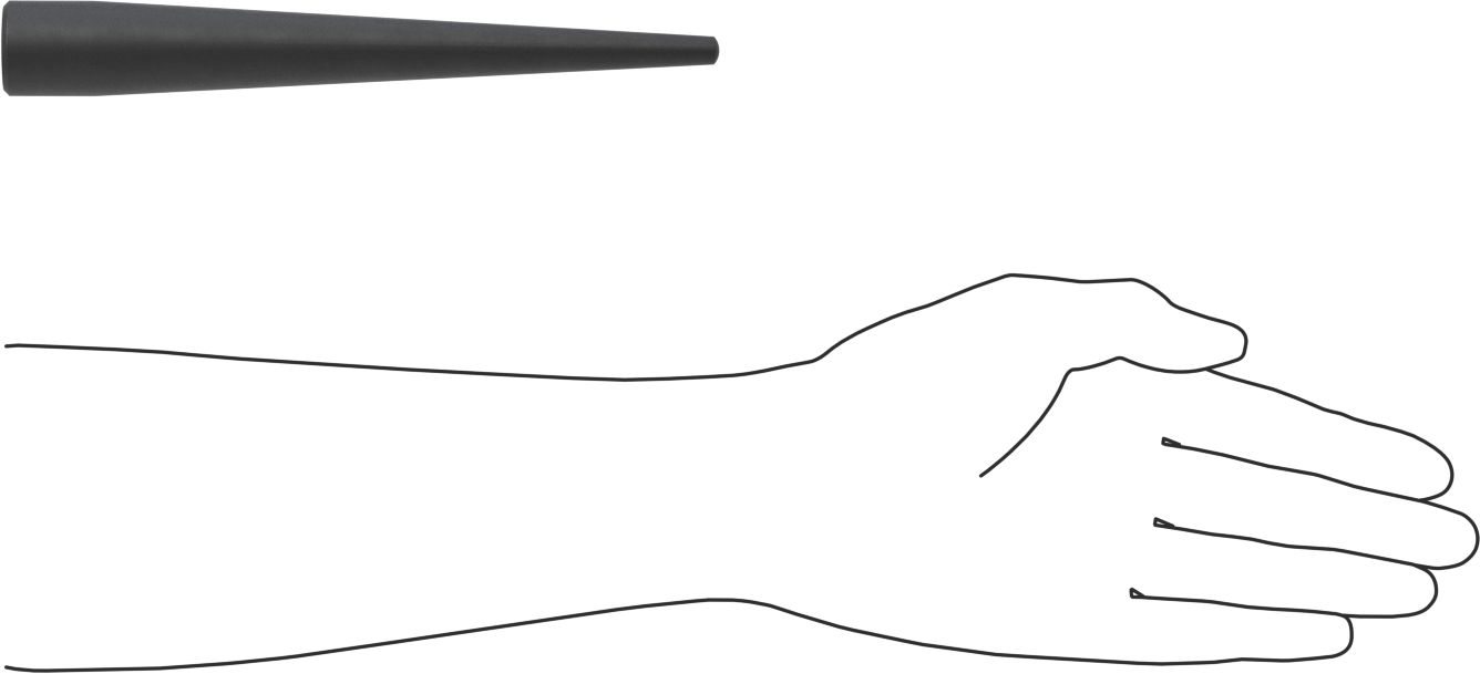 Hizalama Pimi, 5/16" Uç Çapı, 7" Konik Uzunluk, 1-1/16" Çap