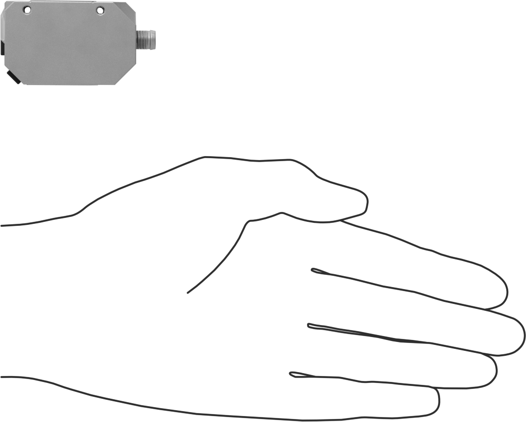 Fotoelektrik Mesafe Ölçüm Vericisi, 4 Kutuplu Nano M8 Fiş, 35 mm ila 150 mm Algılama Mesafesi