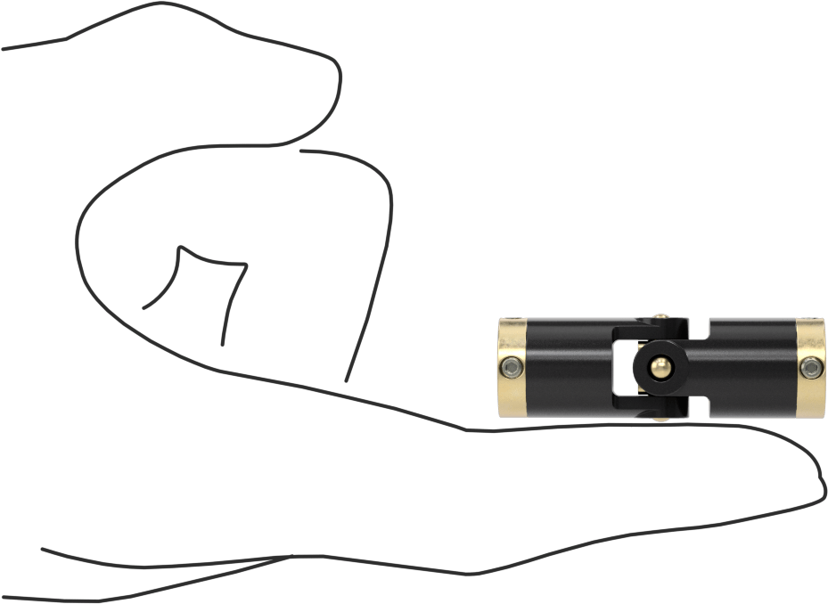 Hassas Tekli U-Eklem, Pim ve Blok Bağlantısı, 1/4“ Çap x 5/8” Derinlikli Mil için, Asetal