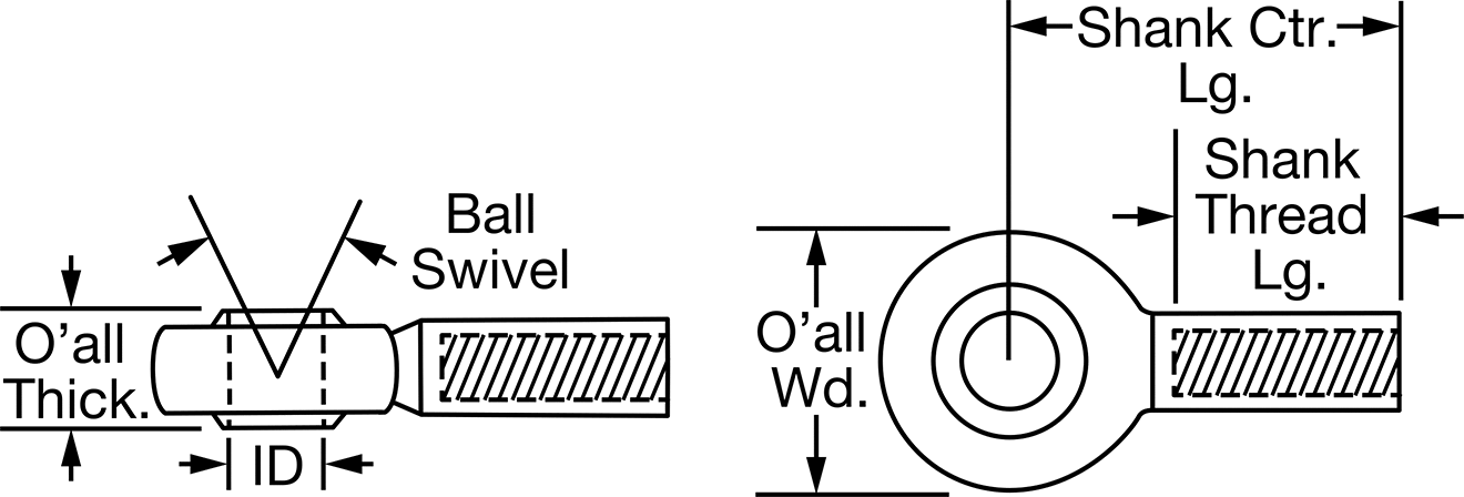 Bilyalı Mafsal Çubuk Ucu, 1/2"-20 Diş