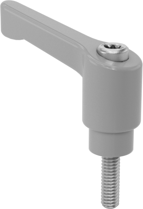 Toz Boyalı Çinko Ayarlanabilir Tutamak, 8-32 Diş Boyutu x 9/16" Uzunluk 303 Paslanmaz Çelik Saplama, 1-3/16" Çıkıntı