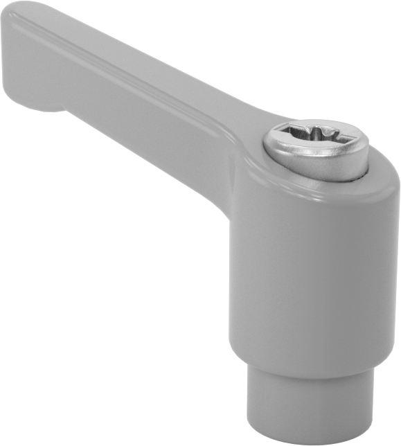 Toz Boyalı Çinko Ayarlanabilir Tutamak, 1/4"-20 Dişli Delik, 303 Paslanmaz Çelik Ek Parça, 1-3/16" Çıkıntı