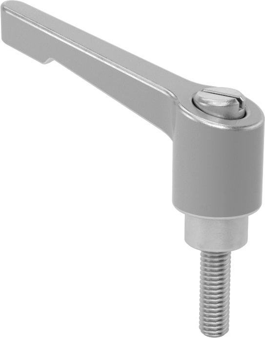Toz Boyalı Çinko Ayarlanabilir Tutamak, 10-32 Dişli Boyut x 5/8" Uzunluk 303 Paslanmaz Çelik Saplama, 1-5/16" Çıkıntı