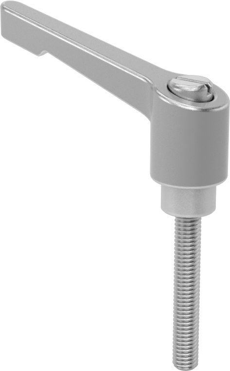 Toz Boyalı Çinko Ayarlanabilir Tutamak, 10-32 Diş Boyutu x 1-1/4" Uzunlukta 303 Paslanmaz Çelik Saplama, 1-5/16" Çıkıntı