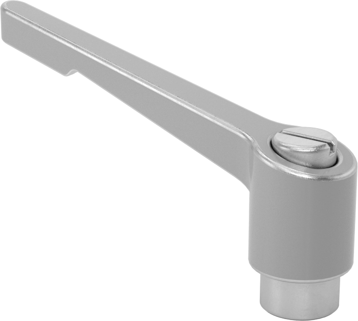 Toz Boyalı Çinko Ayarlanabilir Tutamak, 1/4"-20 Dişli Delik, 303 Paslanmaz Çelik Ek Parça, 1-3/4" Çıkıntı