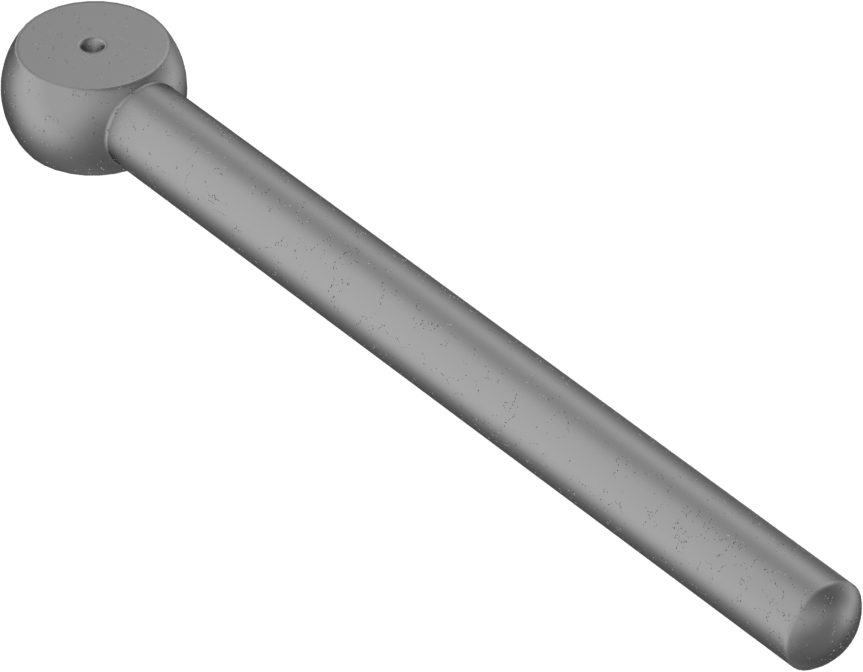 Çubuk Ucu Cıvata Boşluğu, 1/4" Şaft Çapı, 3" Şaft Merkez Uzunluğu