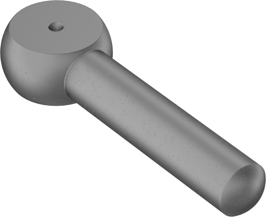 Çubuk Ucu Cıvata Boşluğu, 1/2" Şaft Çapı, 2-5/8" Şaft Merkez Uzunluğu