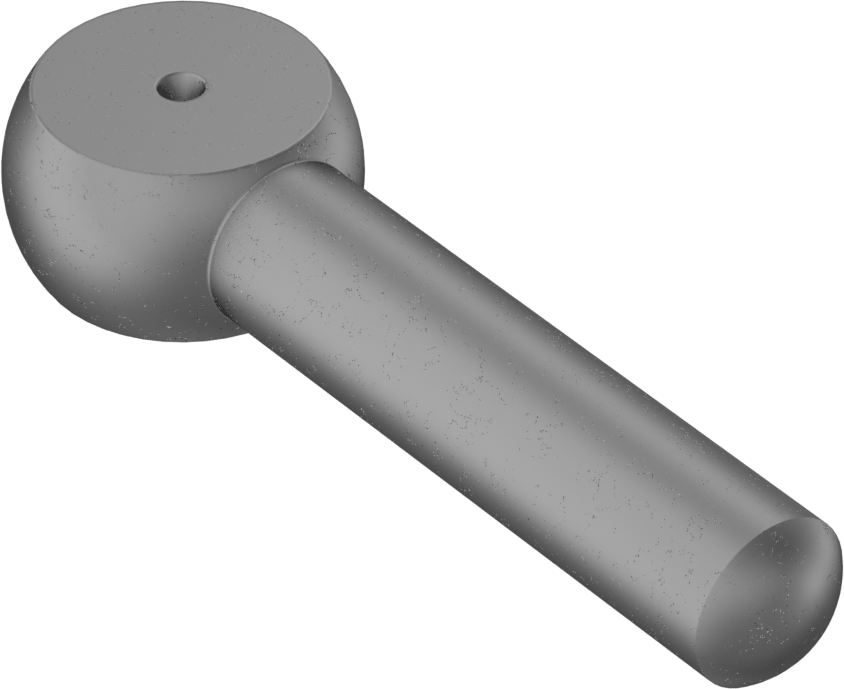 Çubuk Ucu Cıvata Boşluğu, 1/2" Şaft Çapı, 2-9/16" Şaft Merkez Uzunluğu