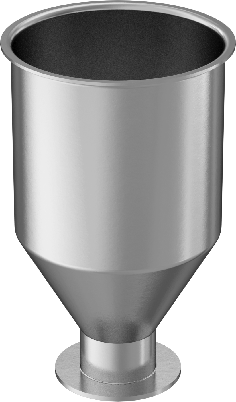 Sıhhi Metal Hazne Tipi Huni, 316 Paslanmaz Çelik, 16 FL oz Kapasite, 1-1/2" Boru Dış Çapı için